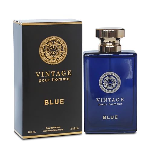 A CENTER Vintage Blue Cologne for Men/Eau de Parfum Natural Spray 3.4 Fl Oz Perfume for Men Suitable for All Skin Type Fragrance Daily Used