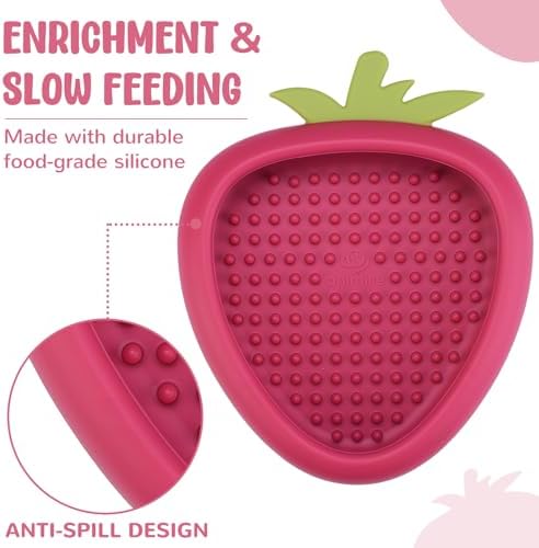 Freeze Dog Lick Bowl, Animire Non-Slip Slow Feeder Lick Mat for Dogs, Silicone Dog Enrichment Bowl for Distraction Anxiety Relief Boredom, BPA Free, Dishwasher Safe(Rose,S)