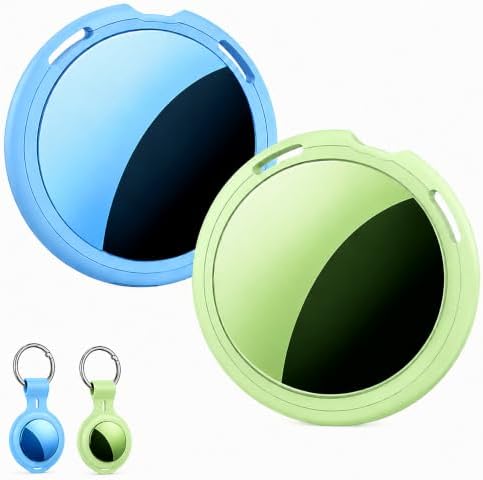 2 Pack Tracker Tags Finder Apple Find My MFi Certified Waterproof iOS Only | Bluetooth Air Smart Tags Item Finder Locator Worldwide Tracking for Key Pets Wallet Backpack Dogs Luggage Replaceable Battery