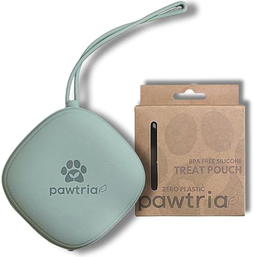 Pawtria BPA free Silicone Dog Treat Pouch, Matte Green