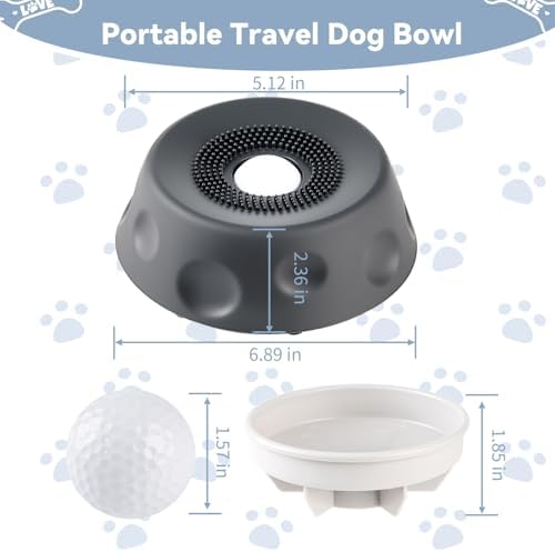 Anti-Choking Slow Feeder Dog Bowl, Interactive Lick Pad with Spinning Ball to Stop Boredom & Separation Anxiety, Food-Grade Silicone Lick Treat Toy for All Breeds Puppies to Large Dogs (Black)