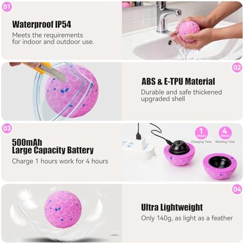 Interactive Dog Toys, Chew-Proof Dog Ball for Aggressive Chewers