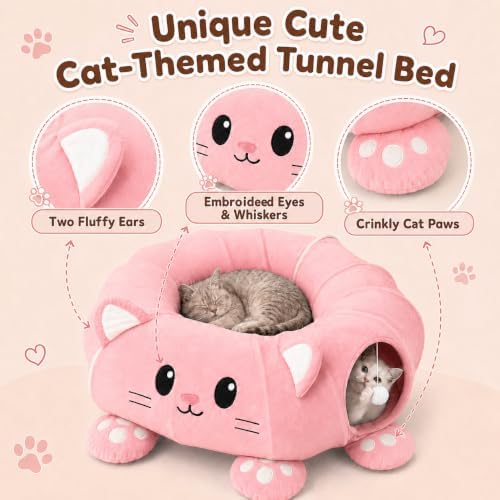 Cat Tunnel Bed with 21 Interactive Toys