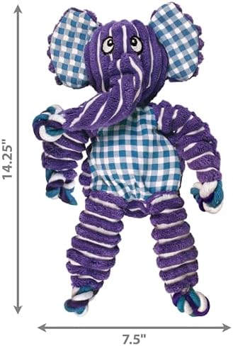 KONG Floppy Knots Rope and Plush Dog Toy, Elephant, Medium/Large