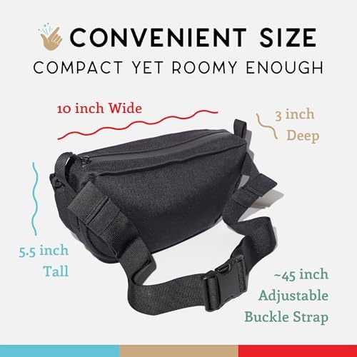 Wildebeest Farallon Bag - Versatile Cross Body Bag, Fanny Pack, Dog Treat Pouch - Secure, Easy Access Pockets, Adjustable Buckle Strap, Poop Bag Dispenser, Water-Resistant, Fits Any Smartphone