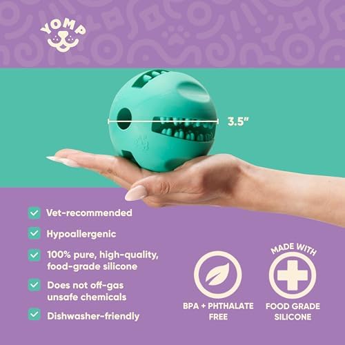 Yomp Snackin' Fillable Dog Toy – Stuffable, Interactive Treat Dispensing Chew Toy for Soft and Medium Chewers - Made of Pet-Safe, Non-Toxic Silicone