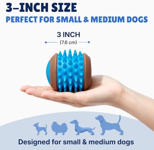 Dog Treat Ball, Treat Dispensing Puzzle Toys for Small & Medium Dogs, Blue