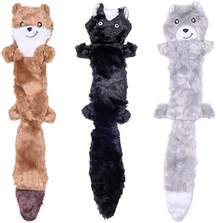 ZippyPaws Skinny Peltz No Stuffing Dog Toy Pack to Keep Them Busy - 18"