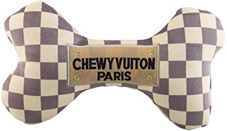 Haute Diggity Dog Chewy Vuiton Bone Plush Dog Toy, Designer Parody Toy