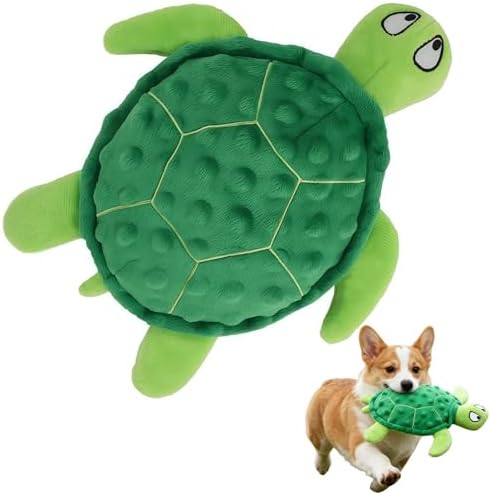 Plush Turtle Dog Toy with Squeaker for Small Dogs and Puppies