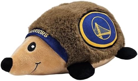 NBA Golden State Warriors Plush Hedgehog Toy for Dogs & Cats, Cool Soft Pet Toy for Fun and Interactive Play, Dog Chew Toy with Squeaker, Licensed Hot Pet Toy