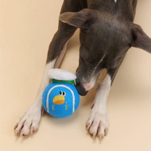 ZEZE Bruno the Sailor Squeaky Dog Toy, Cute Plush Tennis Ball Dog Toy with Hidden Squeaker, Soft Fetch & Chew Toy for Small to Medium Dogs & Puppies, Gift-Ready Designer Pet Toy