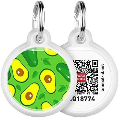 Pet ID Tag for Dog Cat with QR Passport Global Search System of Lost Pets - Digital ID Dog Tag - Avocado