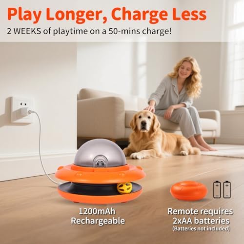 Interactive Dog Puzzle Toy Feeder - Automatic Dog Enrichment Treat Dispensing with Remote Control, Rechargeable Electronic Ball Track Toy, Pets IQ Training Mental Stimulation Slow Feeder