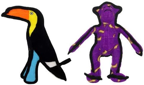 TUFFY® 2 Pack Monkey Toucan Ultra Durable Plush Dog Toys