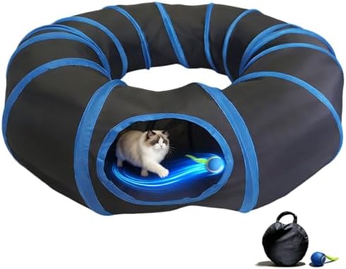 Interactive Cat Toy, Motion-Activated Ball in Round Cat Tunnel