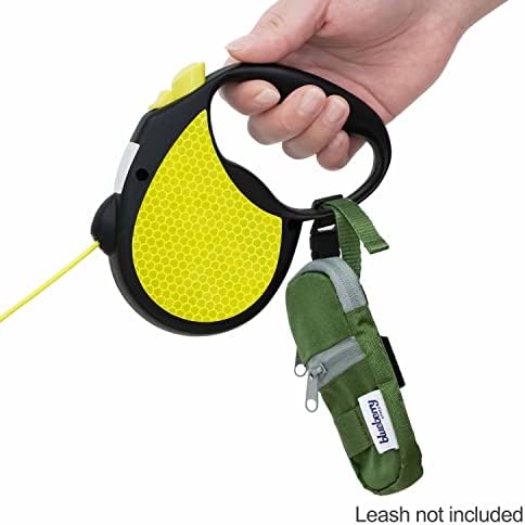 Blueberry Style Forest Green Dog Waste Bag Dispenser, Dog Poop Bag Holder Leash Attachment, Includes 1 Roll of Free Poop Bags