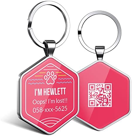 QR Code Dog Tags Personalized Pet ID Tags - Customize Dog Cat Tag - Pet Online Profile Display Pet Information