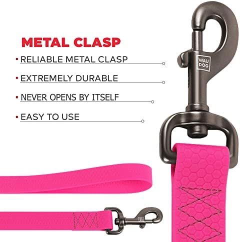 Waterproof Dog Harness 3/5 Wide Pink/Waterproof Dog Leash 6Ft Pink