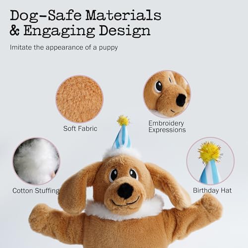 Fuzzwoof Dog Birthday Cake Toy, Interactive Singing & Dancing Dog Birthday Toy with Birthday Song, Plush Musical Puppy Toy for Small, Medium and Large Dogs, Funny Dog Birthday Gift and Party Toy