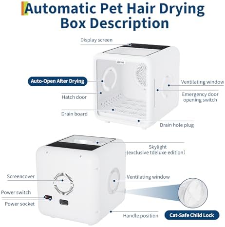72L Large Capacity Pet Drying Box, 360° All-Round Efficient Pet Dryer