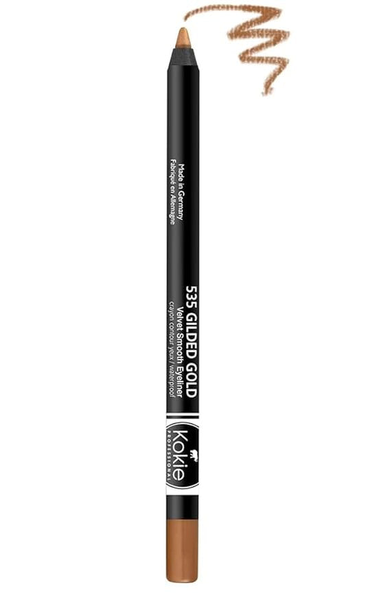 Kokie Cosmetics Waterproof Velvet Smooth Eyeliner Pencil, Gilded Gold, 0.042 Ounce