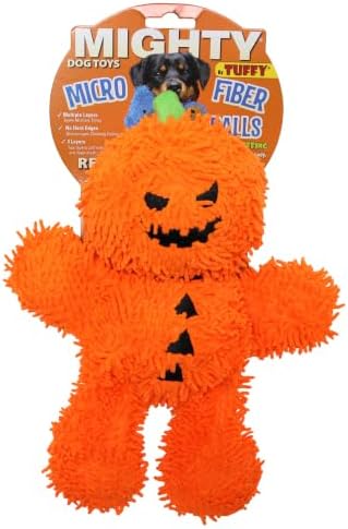 MIGHTY® 2 Pack Microfiber Medium Pumpkin Man Ultra Durable Plush Dog Toy