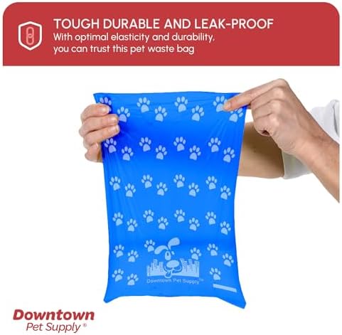 Downtown Pet Supply Rainbow Paw Print Poop Bags (2200 CT & 2 Dispensers) - Leak-Proof, Unscented, Clips to Leashes & Harnesses