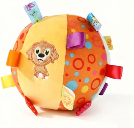Dog Tag Toy, 6-Inch Squeaky Plush Toy for Puppies & Small Medium Dogs