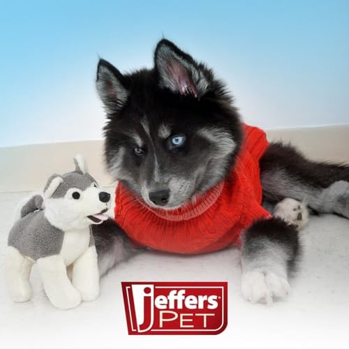 Jeffers Pet Animal Cuddlers Plush Squeaky Dog Toy, 8 in - Gray Husky