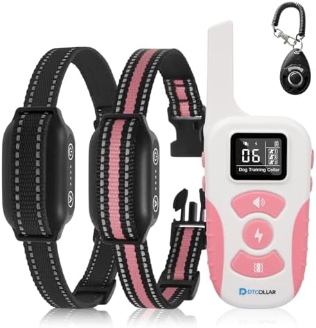 2 Dogs Bark Collar with Remote, 2-in-1 Bark and Shock Collar Combo, 3300Ft Dog Training Collar 2 Pack - Auto Anti Bark/Beep/Vibration/Shock, IP67 Smart E-Collar with 5 Adjustable Levels of Sensitivity