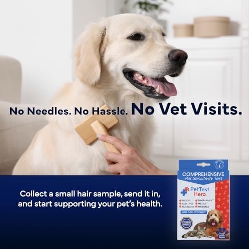 Better Life Science Pet Food & Environmental Sensitivity Hair Sample Testing Kit – Over 460 Items Tested – at-Home Non-Invasive Collection for Dogs & Cats – Informational Report for Pet Owners