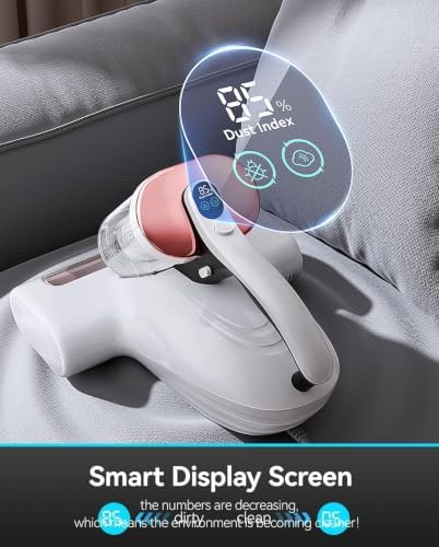 uwant Bed Cleaner with 16Kpa Suction Metal Roller 253.7nm Uv-c Light Mattress Vacuum Cleaner 36000RPM/Min 149℉ Heating HEPA Filter&Ultrasonic Mattress Vacuum for Sofa, Pillow, Bed Throws Set of 1