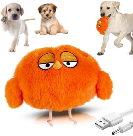 Interactive Dog Toys Rechargeable Moving Puppy Toys to Keep Them Busy, Touch Activated Puppy Toys, Puppy Dog Birthday Gifts, Electric Plush Entertainment Toy for Small & Medium Dogs