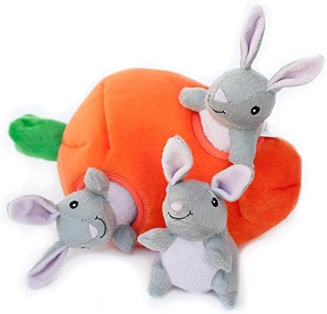 ZippyPaws Burrow Interactive Dog & Puppy Toys for Boredom - Bunny n' Carrot