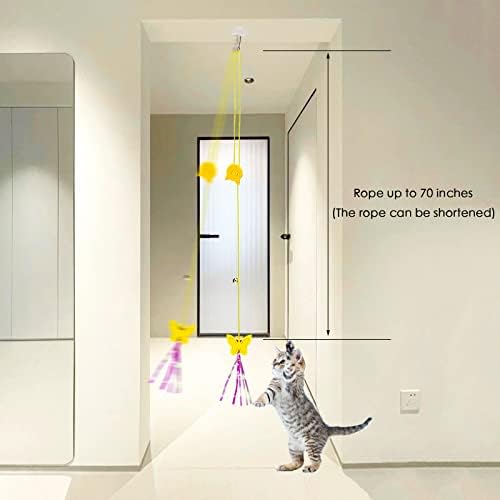 Cat Toy Hianging 6 Pcs Indoor Door Interactive Feather for Hunting