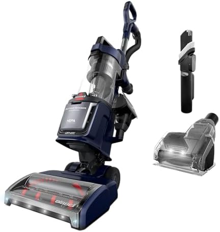Bissell Pet Hair Eraser DualBrush Upright Vacuum with Two Brush Rolls, DualBrush Self-Cleaning Technology, HEPA Sealed Allergen System, Bright FurFinder Headlights, Lift-Off Pod, 42946