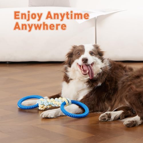 Dog Rope Toys for Medium-Small Dogs, Durable and Indestructible Aggressive Chewers, Multiple Textures Interactive Tug of War Toys 17.5x5.5 inch
