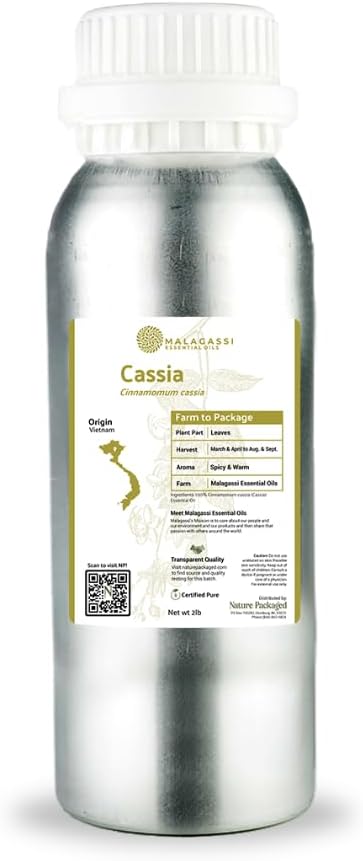 Cassia Essential Oil - Direct from Vietnamese Mountain Farms - Steam Distilled - Aceite de Casia for Aromatherapy, Massage, Diffuser, DIY Candle and Soap Making - 15ml