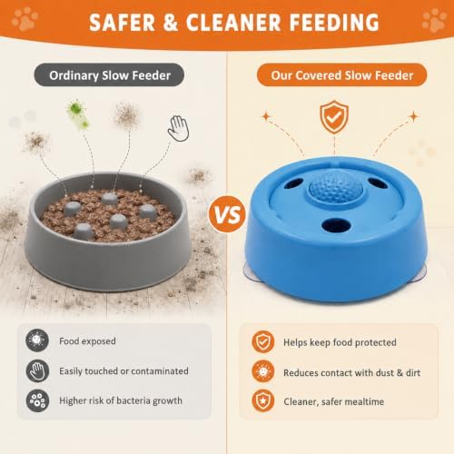 Slow Feeder Dog Bowls，Dog Enrichment Toys，Dog Slow Feeder Bowl，Dog Licking Bowl with Rolling Ball，Dog Lick Toy，Interactive Dog Toys，paw Calm Lick Bowl，Dog Feeder for Wet Food, Yogurt, Bone Broth