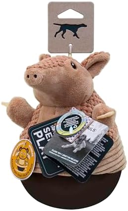 Tall Tails Interactive Wobbling Weighted Base Plush Dog Toy - Active Dog Toy that Plays Back!, Armadillo