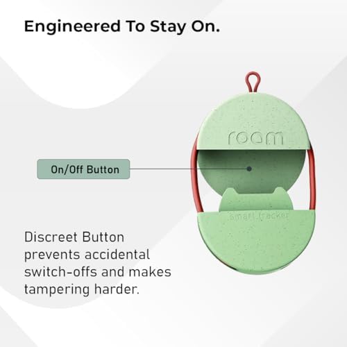 ROAM SMART TRACKER Bluetooth Item Locator: iOS & Android Compatible | Waterproof Tracker for Keys, Luggage, Kid & Pet Gear, Built-in Elastic Strap, No Extra App or Fees, Fast Setup, 6-Pack