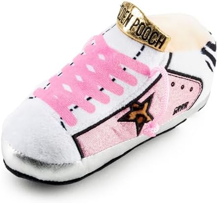 Haute Diggity Dog Golden Pooch Tennis Shoe Plush Dog Toy, Designer Parody