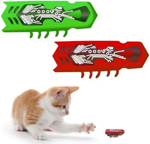 Cat Bug Toy, Cat Toys for Indoor Cats, Moving Electric Interactive Cat Toy to Kill Time and Keep Fit Automatic Cat Toy for Swatting Biting Hunting Kitten Toys, 2pcs