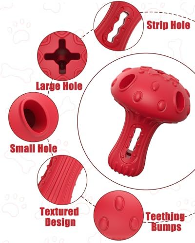 Dog Chew Toys for Aggressive Chewers, Rubber Treat Dispensing Stimulation Toy to Keep Them Busy, Durable Interactive Enrichment Puzzle Toy for Medium Large Breed Dogs