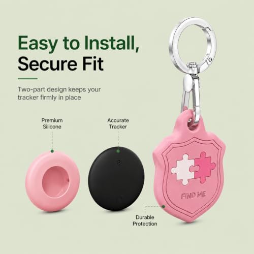 Dog Tracker with Apple Find My, 2 Packs GPS Pet Tracker for Dogs and Cats | Real-Time Location Tracking, No Monthly Fee or SIM Card, Waterproof Dog Collar Tracker with Holder, iOS Only Pet Locator