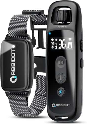 ABBIDOT Shock Collar for Dogs, 3300 FT Dog Training Collar with Remote, IPX7 Waterproof with 4 Training Modes, Rechargeable E-Collar for Small Medium Large Dogs (15-120 lbs)