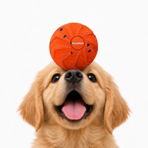 Interactive Dog Ball Toy, Automatic Rolling & Bouncing, 3.2" Orange, E-TPU