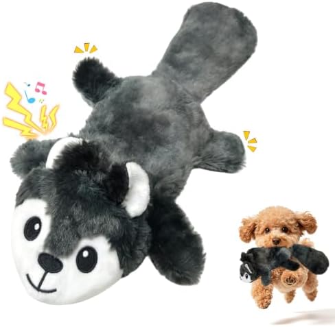 Fuufome Interactive Squeaky No Stuffing Crinkle Chew Toy for Dogs