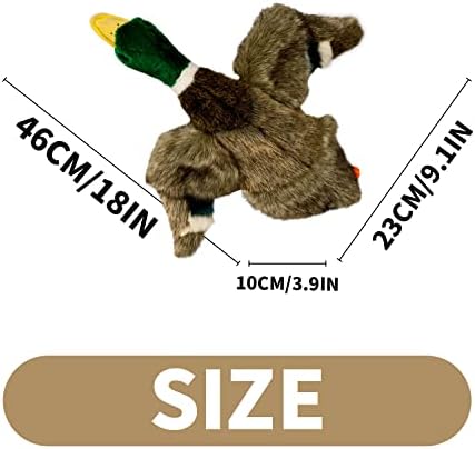 ALL FOR PAWS Duck Squeaky Doy Toy, Duck Dog Toy for Medium Large Breed, Puppy Fetch Toy with Squeaker, Plush Chew Dog Toy, 18 x 9.1 x 3.9 inches, Classic - Mallard L